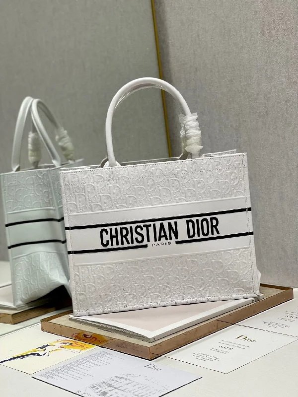 Christian Dior bags with a zip - top closure and multiple compartmentsChristian Dior  MeChristian Diorum Book Tote White, For Women