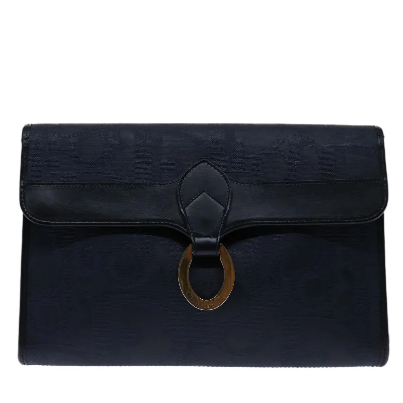 Christian Dior Saddle bags with a studded trim for a bold lookCHRISTIAN DIOR Shoulder Bag Leather Navy Auth bs12730