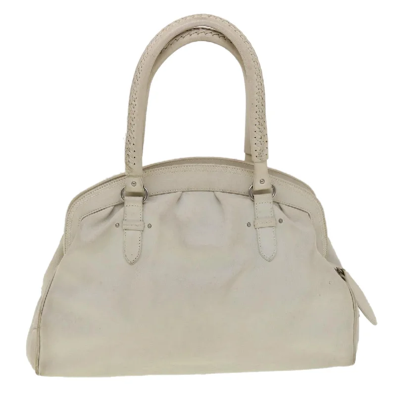 Christian Dior Saddle bags with a distressed leather finishCHRISTIAN DIOR Shoulder Bag Leather White Auth am2766g