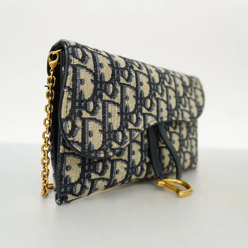 Christian Dior bags with a quilted pattern and gold - toned hardwareCHRISTIAN DIORAuth  Trotter Chain Wallet Gold Hardware Women's Canvas,Leather