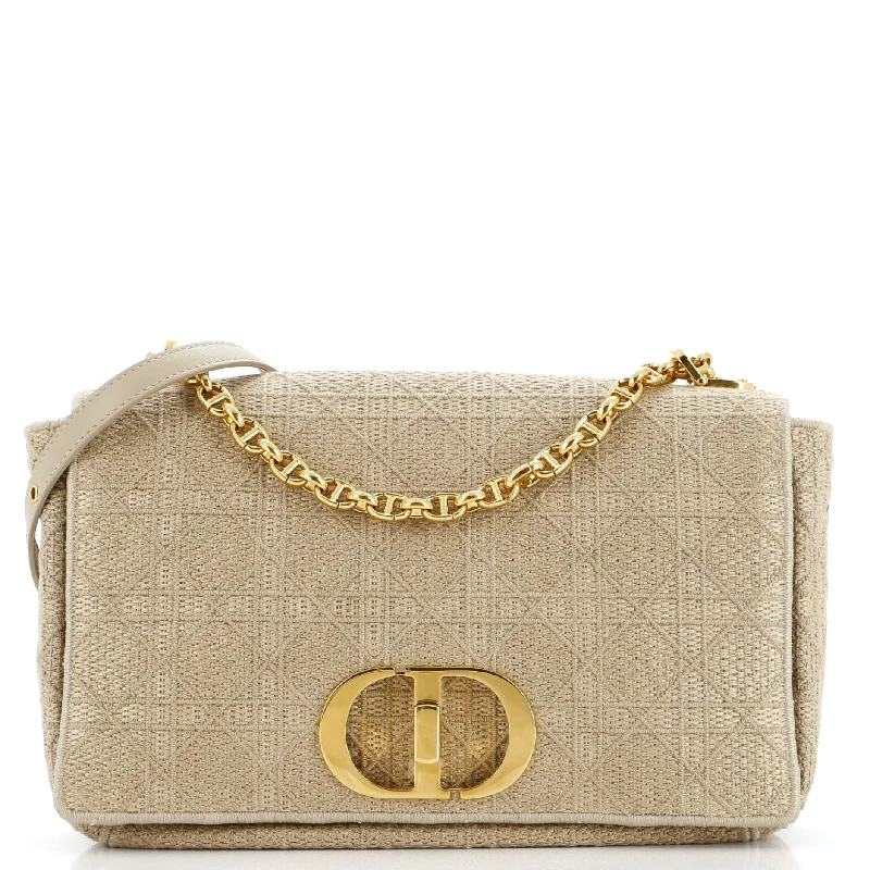 Christian Dior handbags with a removable shoulder strap for versatilityCaro Bag Cannage Quilt Canvas Medium