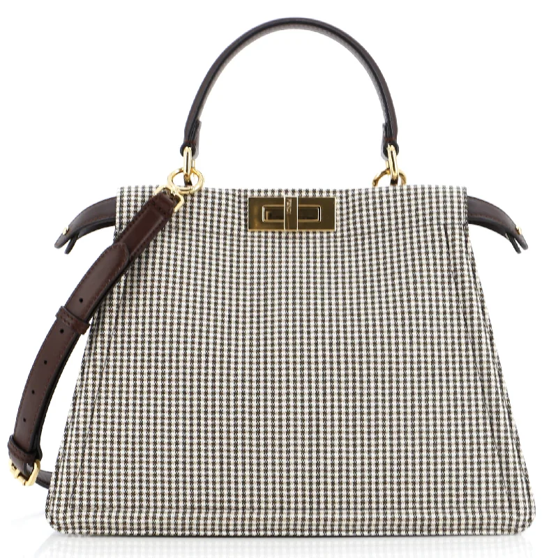 Christian Dior Saddle bags with a studded trim for a bold lookPeekaboo ISeeU Bag Houndstooth Wool Medium